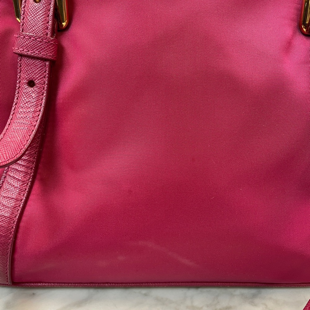 Prada Fuchsia/Pink Nylon Satchel with Gold Hardware - Picture 3 of 12